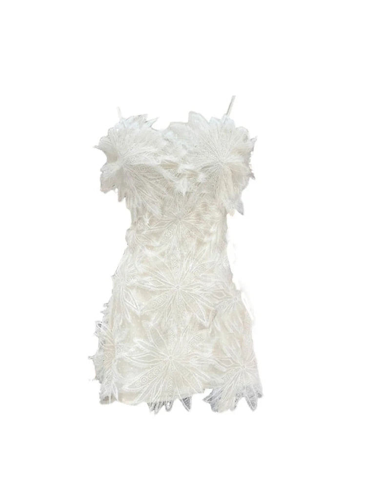 Women's Dresses Summer 2025 Party Club A-line White Dress Elegant Female Vintage Y2k Off Shoulder Mini Dress Girls Clothes