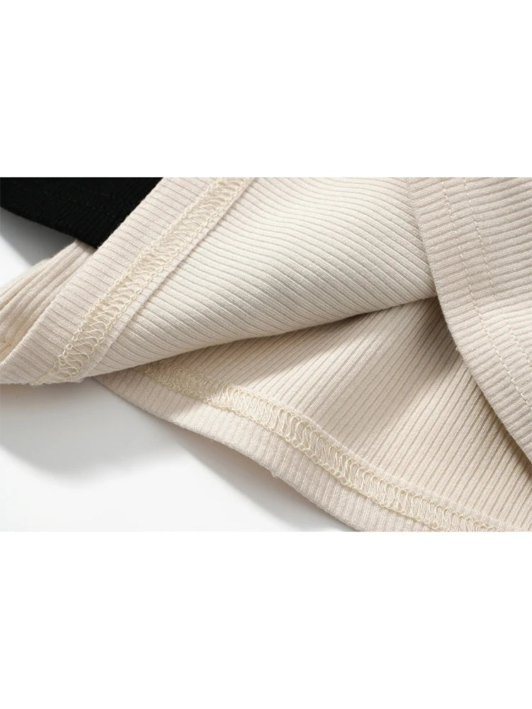 Women's T-shirt Harajuku Patchwork Crop Tops Retro Korean Y2k Black Clothes Vintage Streetwear 2023 Summer Long Sleeve Tee Top