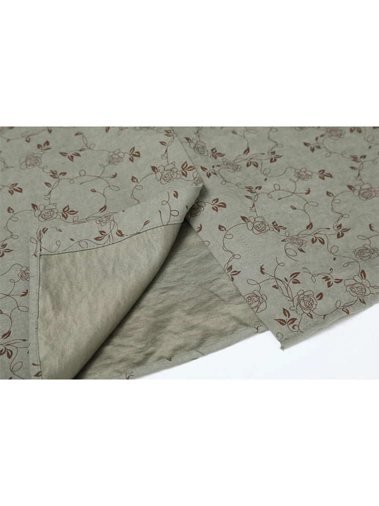 Women's Floral Print Shirts and Blouses Vintage Y2k Aesthetic Streetwear Korean 2000s Elegant Long Sleeve Shirt Clothes Autumn