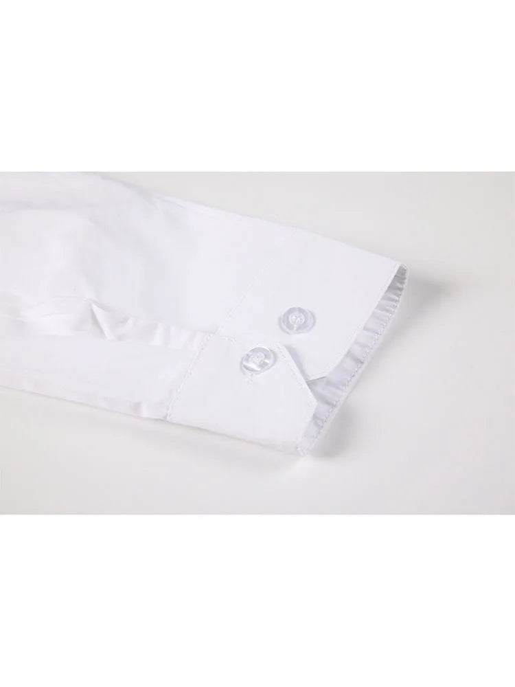 2022 Early Autumn Ladies New Style Lip Print Heart Print Shirt Women Fashion Loose White Long Sleeved Temperament Button Blusas